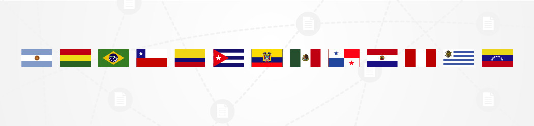 Bandera de diferentes países de Latinoamérica