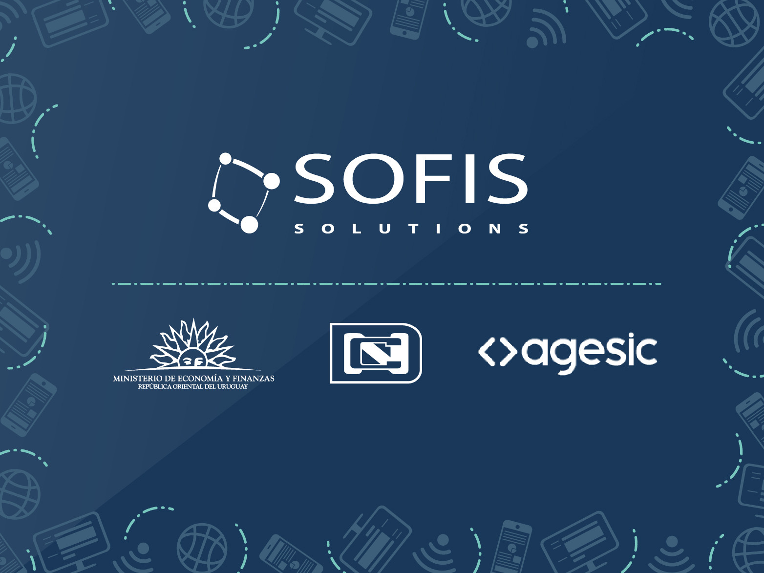 Logotipos de Sofis Solutions, Presidencia de Uruguay y AGESIC